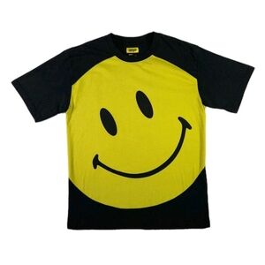 Chinatown Market Smiley Shirt Large Black Retro Streetwear Double Sided Crew Tee